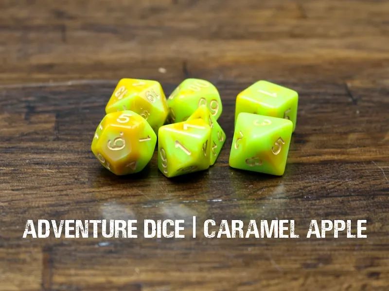 Adventure Dice: 7 Piece Dice Set - Caramel Apple