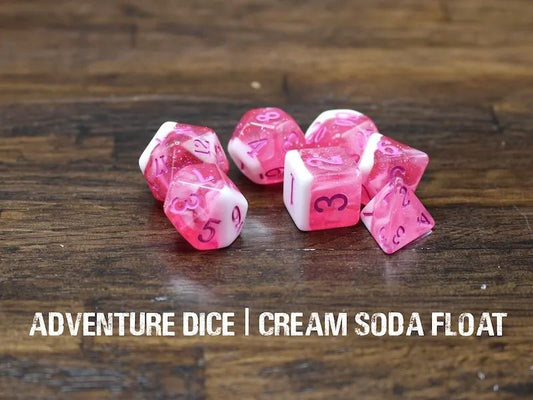 Adventure Dice: 7 Piece Dice Set - Cream Soda Float