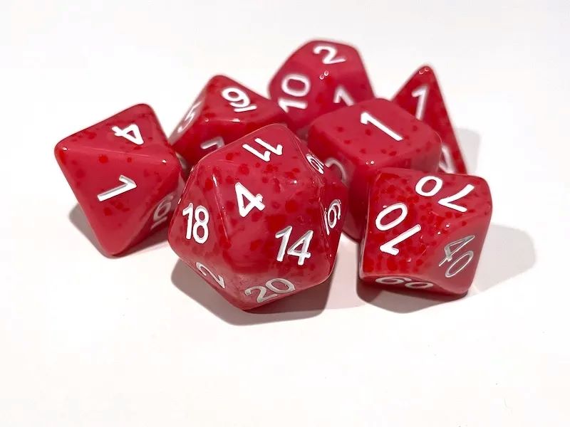 Adventure Dice: 7 Piece Dice Set - Strawberry Ice Cream