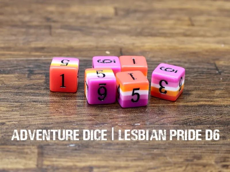 Adventure Dice: D6 Dice Set - Lesbian Pride