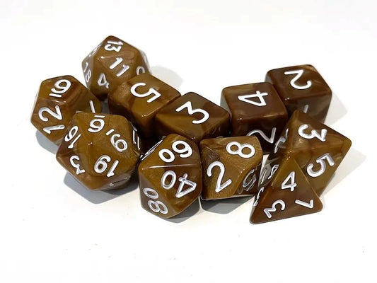 Adventure Dice: 11 Piece Dice Set - Hot Chocolate Glossy