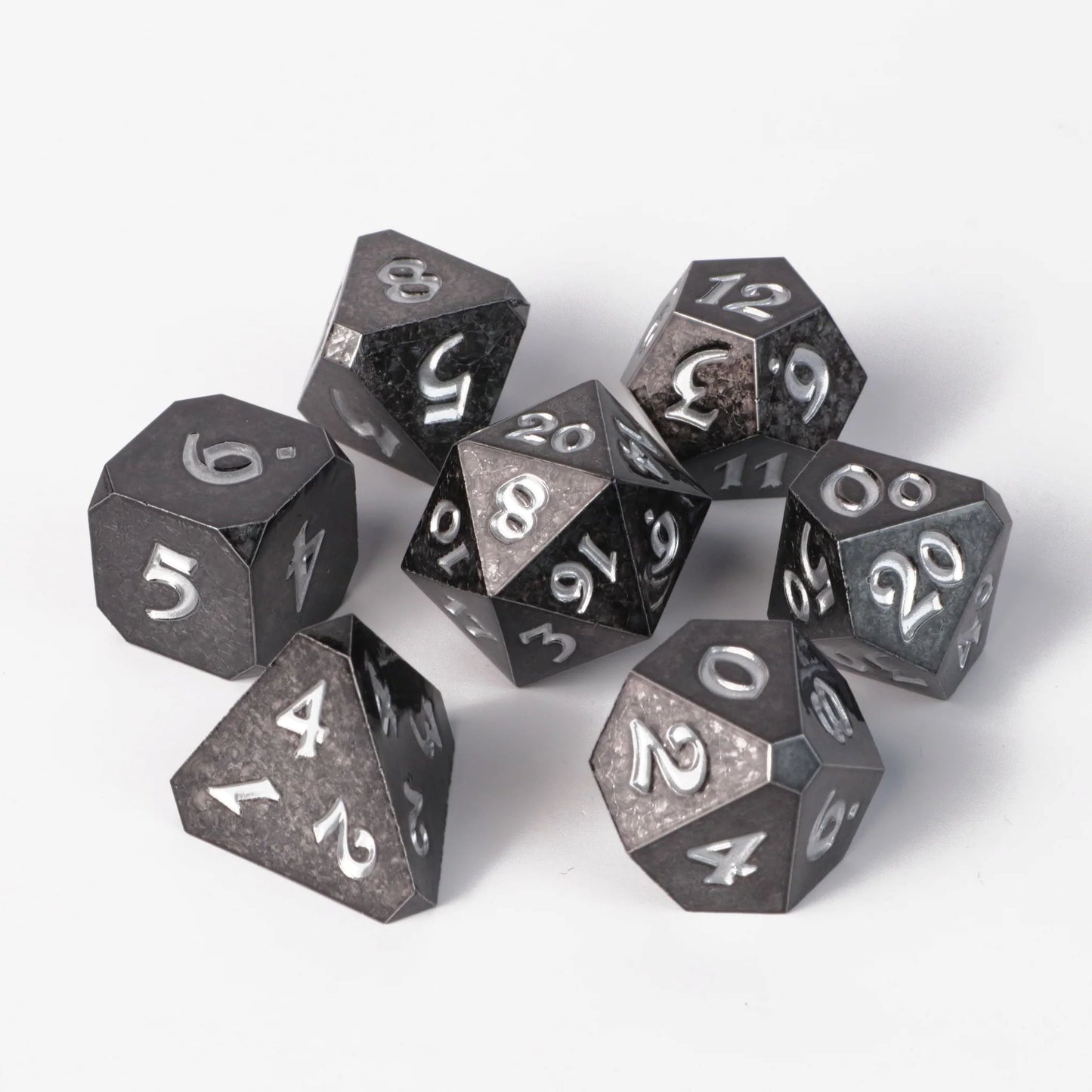 Die Hard: 7 Piece Dice Set - Shadowland With Silver