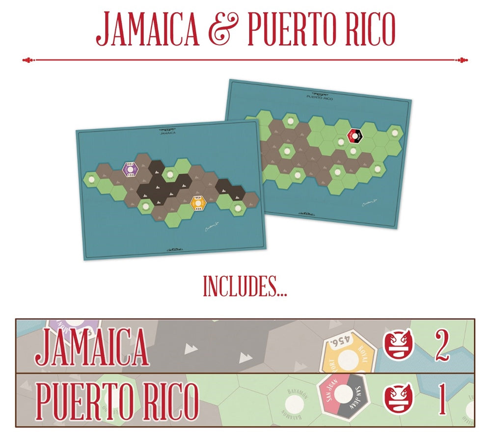 Age of Steam Deluxe: Jamaica & Puerto Rico (Promo Maps)