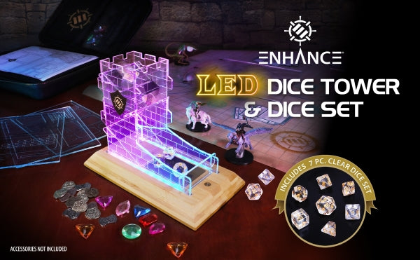 Accessory Power: LED Dice Tower & 7 Piece Dice Set