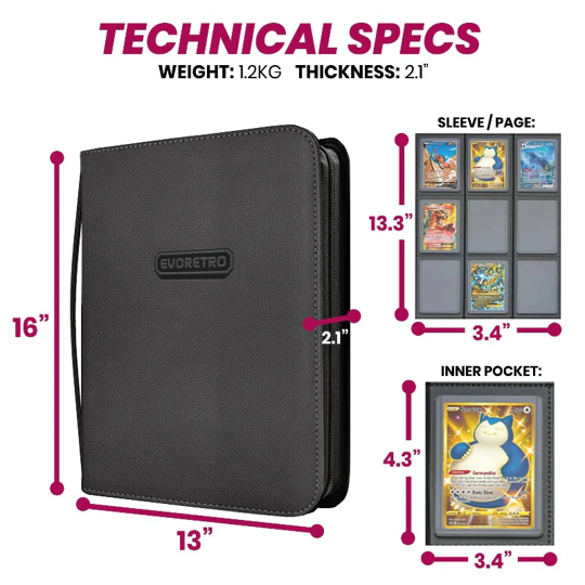 Evoretro: Shield+ 216 Toploader Binder - Neon Green