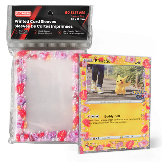 Evoretro: Soft Bordered Card Sleeves Standard Size 66x91mm 60 Count - Love Pop