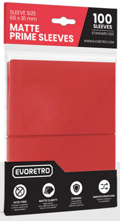 Evoretro: Matte Card Sleeves Standard Size 66x91mm 100 Count - Red