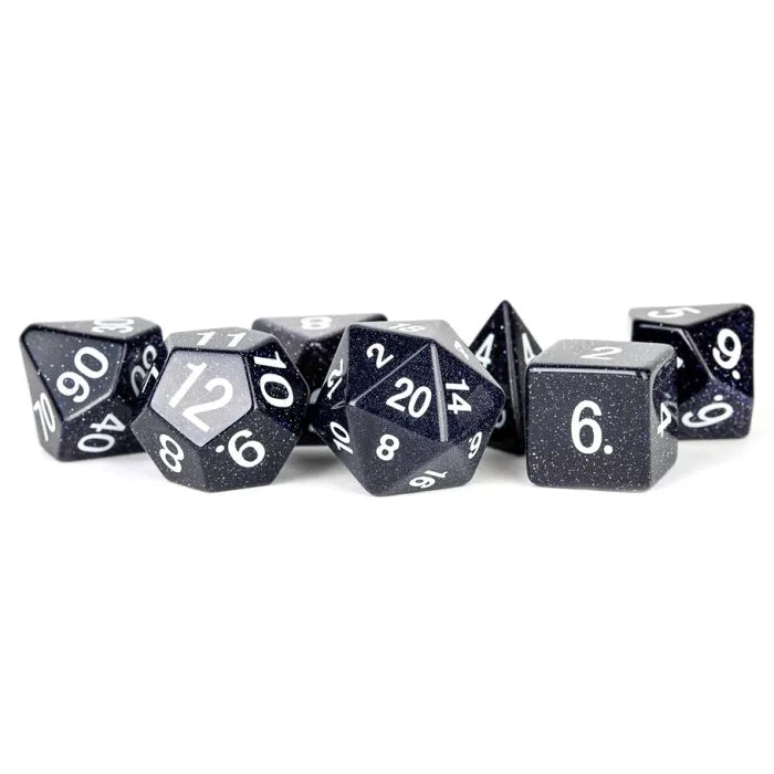 FanRoll: Mystic Mines Gemstone Dice Set 7 Piece Set - Blue Sandstone