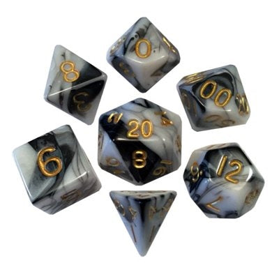 FanRoll: 7 Piece 16mm Acrylic Dice Set - Marvel/Gold