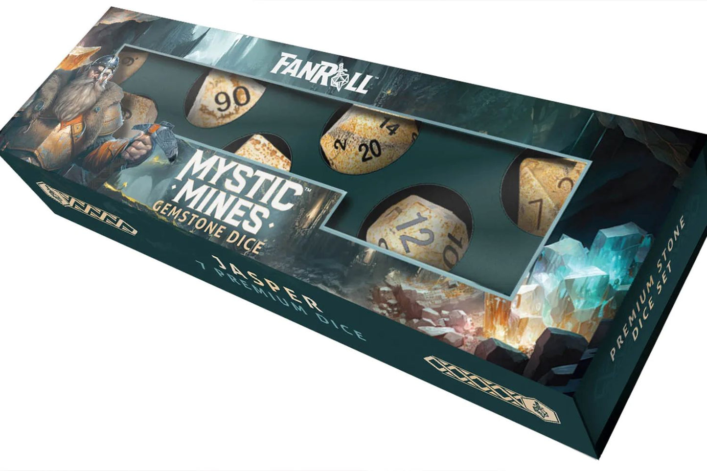 FanRoll: Mystic Mines Gemstone Dice Set 7 Piece Set - Jasper