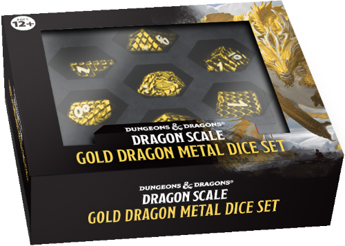 Dungeons & Dragons: Metal 7 Piece Dice Set - Dragon Scale Gold