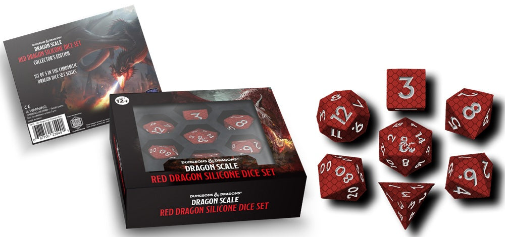 Dungeons & Dragons: Silicone 7 Piece Dice Set - Dragon Scale Red