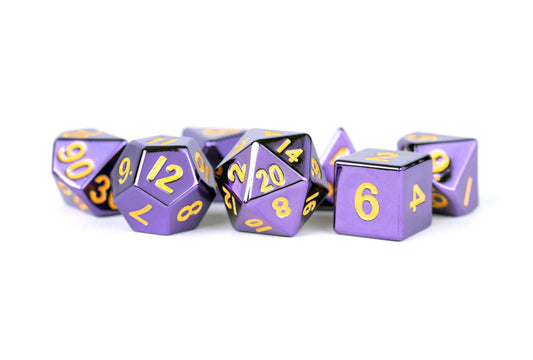 FanRoll: 7 Piece 16mm Metal Dice Set - Purple