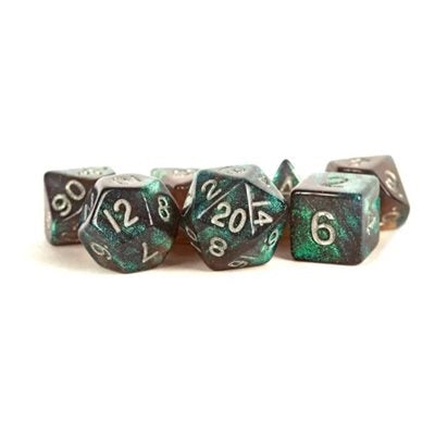 FanRoll: 7 Piece 16mm Acrylic Dice Set - Stardust Gray/Silver