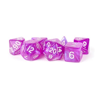 FanRoll: 7 Piece 16mm Acrylic Dice Set - Stardust Purple