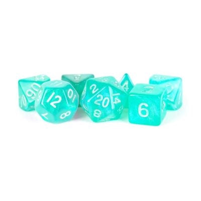 FanRoll: 7 Piece 16mm Acrylic Dice Set - Stardust Turquoise