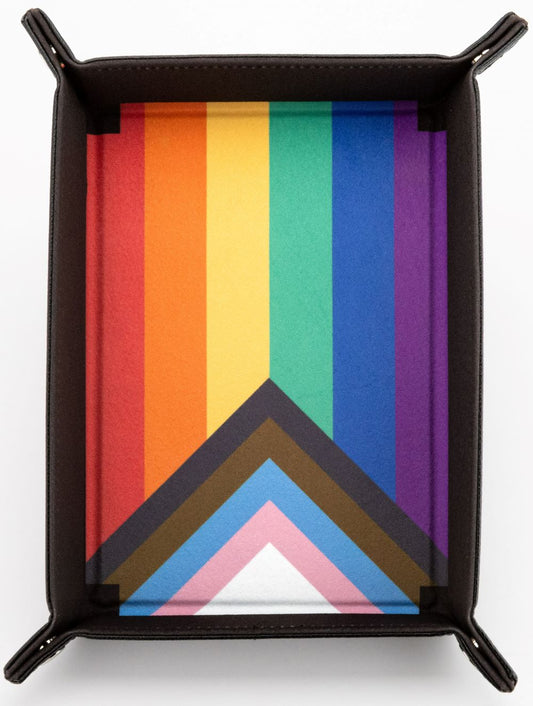 FanRoll: Fold Up Velvet Dice Tray - Rainbow