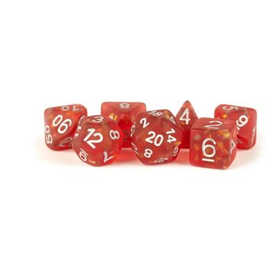 FanRoll: 7 Piece 16mm Resin Dice Set - Icy Opal Red