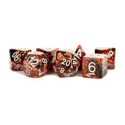 FanRoll: 7 Piece 16mm Resin Dice Set - Eternal Fire