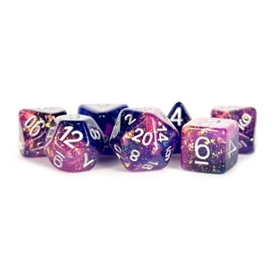 FanRoll: 7 Piece 16mm Resin Dice Set - Eternal Purple/Blue