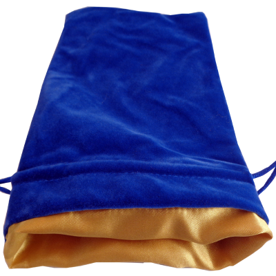 FanRoll: Large Velvet Dice Bag - Blue/Gold