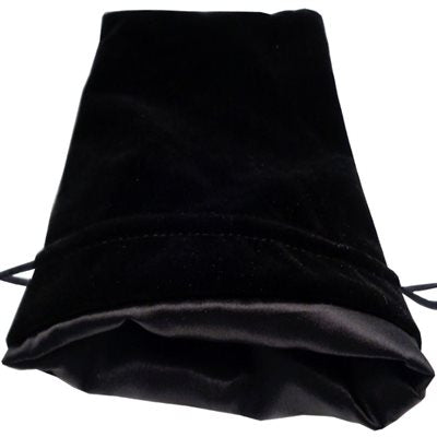FanRoll: Large Velvet Dice Bag - Black/Black Satin