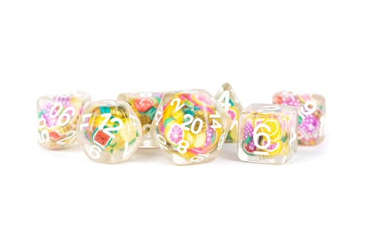 FanRoll: 7 Piece 16mm Resin Dice Set - Fruit Dice