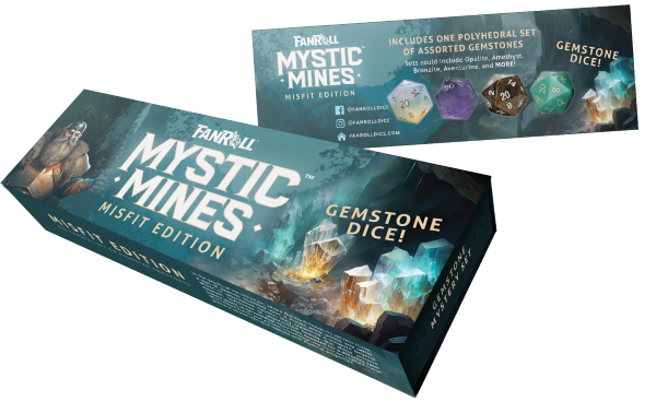 FanRoll: Mystic Mines Misfit Edition Gemstone Dice Set 7 Piece Set