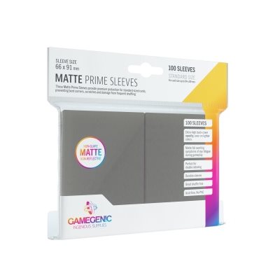 Gamegenic: Matte Prime Sleeves 100 Pack - Dark Gray
