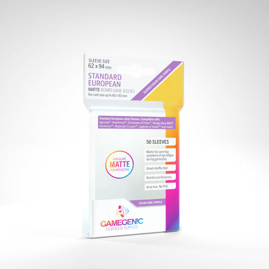 Gamegenic: Board Game Matte Sleeves 50 Count – Standard European