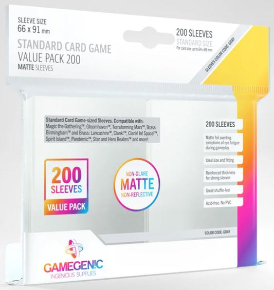 Gamegenic: Board Game Matte Sleeves 200 Count Value Pack - Standard Card Game