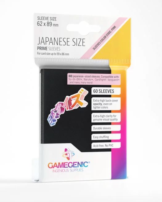 Gamegenic: Prime Japanese Sized Sleeves 60 Count - Black