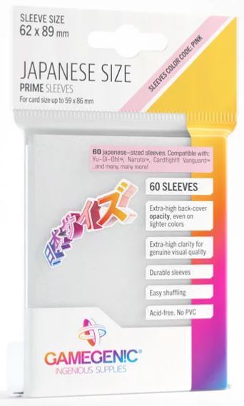 Gamegenic: Prime Japanese Sized Sleeves 60 Count - White