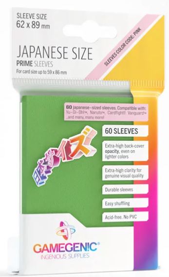 Gamegenic: Prime Japanese Sized Sleeves 60 Count - Green