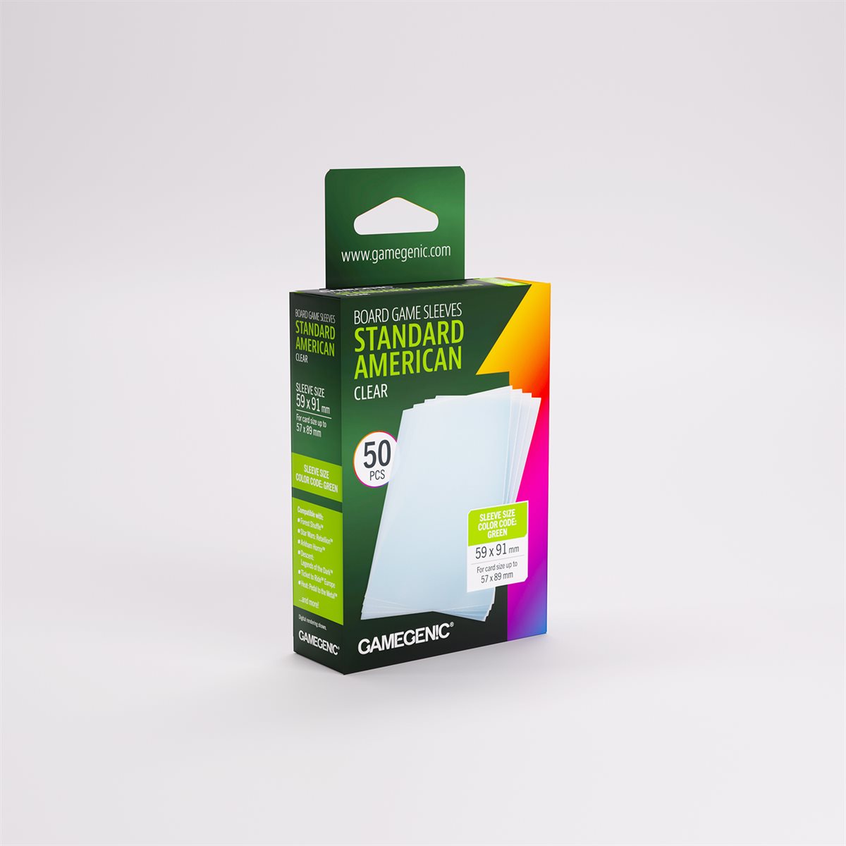 Gamegenic: Board Game Prime Sleeves 50 Pack – Standard American (Repackaging)