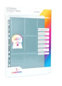 Gamegenic: Ultrasonic Toploading 9-Pocket Pages 10 Pack – Clear