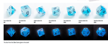 Gamegenic: Glow Series - 7 Piece RPG Dice Set: Icy Crumbs
