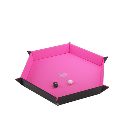 Gamegenic: Magnetic Dice Tray - Hexagonal Black/Pink