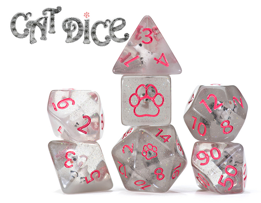GKGD: 7 Piece 16mm Resin Dice Set - Cat