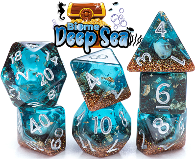 GKGD: 7 Piece 16mm Resin Dice Set - Biome Deep Sea