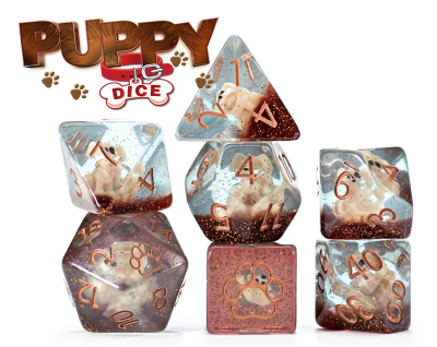GKGD: 7 Piece 16mm Resin Dice Set - Puppy