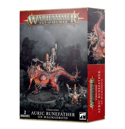 Warhammer Age Of Sigmar: Fyreslayers - Auric Runefather On Magmadroth