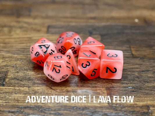 Adventure Dice: 7 Piece Dice Set - Lava Flow