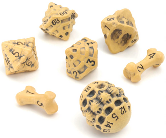 Lynx: 7 Piece Dice Set - Skull & Bone Yellow