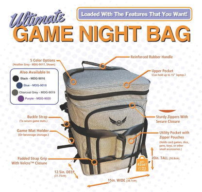 Ultimate Game Night Backpack: Charcoal Grey