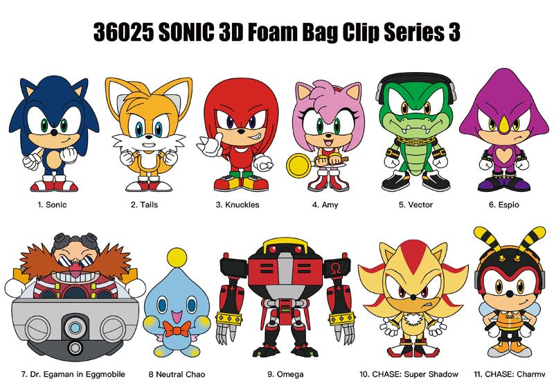 Sonic The Hedgehog: Mystery 3D Foam Bag Clip Series 3 Figure