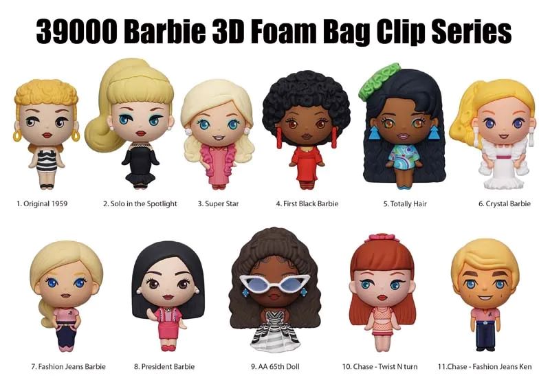 Barbie Series 1: 3D Foam Bag Clip Blind Pack