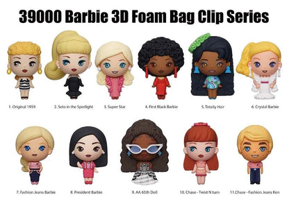 Barbie Series 1: 3D Foam Bag Clip Blind Pack