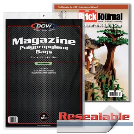 BCW: Magazine Bags 2 Mil Polypropylene Resealable 100 Pack