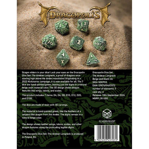 Dracopolis Dice Set: The Andean Longneck